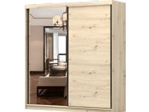 WERONA gardróbszekrény 203x218x61 cm, kézműves tölgy